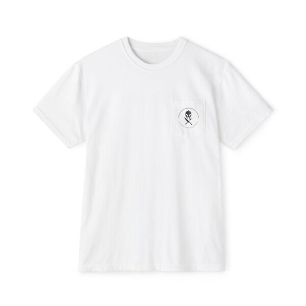 Comfort colors pocket tee logo